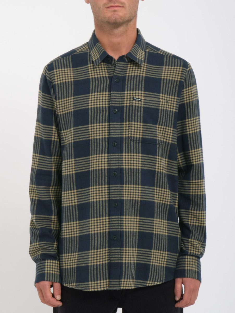 Homme Volcom Chemises | Chemise Caden Plaid Navy