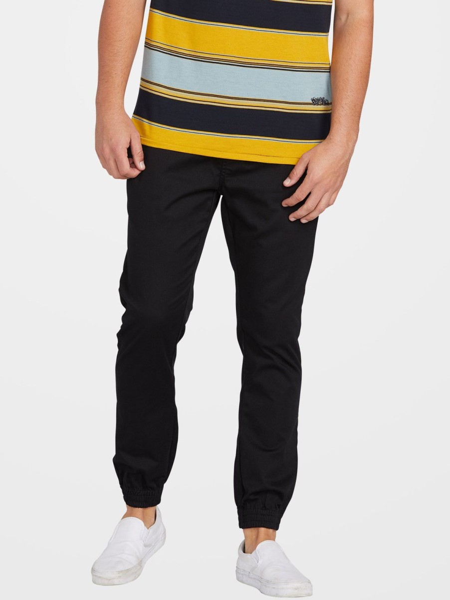 Homme Volcom Pantalons & Chinos | Pantalon De Jogging Frickin Slim Black