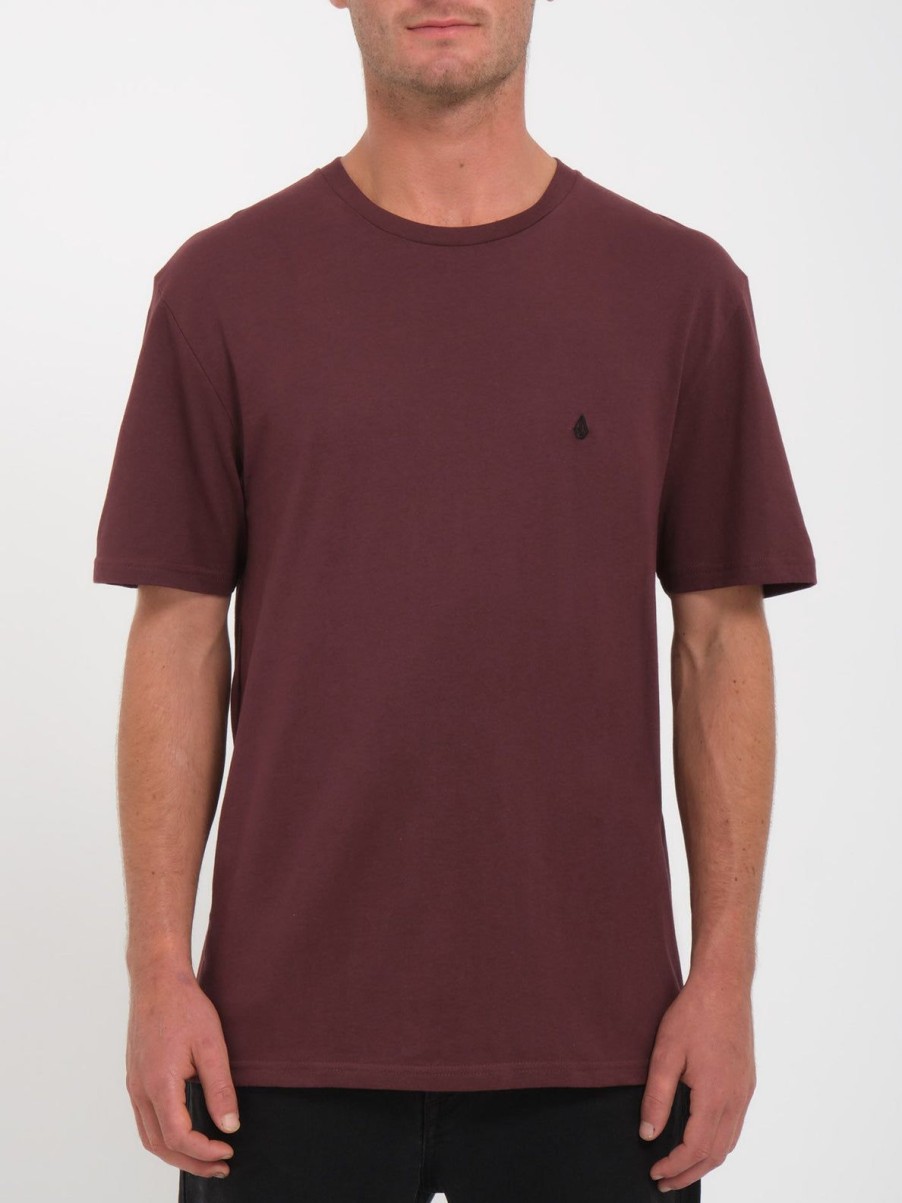 Homme Volcom T-Shirts & Polos | T-Shirt Stone Blanks Bitter Chocolate