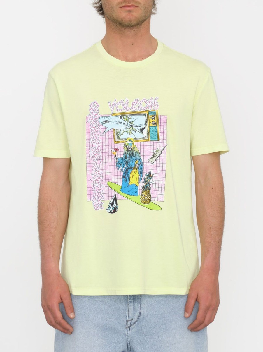 Homme Volcom T-Shirts & Polos | T-Shirt Frenchsurf Aura Yellow