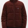 Homme Volcom Vestes & Manteaux | Veste Doudoune Cotelee Walltz (Reversible) Bitter Chocolate