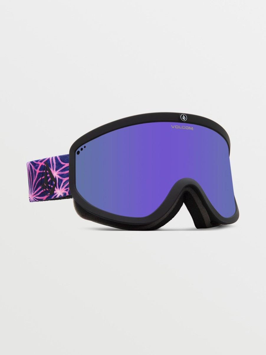 Homme Volcom Masques De Snow | Masque De Snow Footprints Mike Ravelson (+ Ecran Bonus Yellow Chrome) Purple Chrome