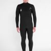 Homme Volcom Combinaisons & Tops De Surf | Combinaison Modulator 4/3 Mm Zippee Poitrine Black