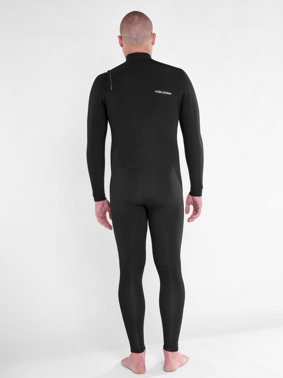 Homme Volcom Combinaisons & Tops De Surf | Combinaison Modulator 4/3 Mm Zippee Poitrine Black