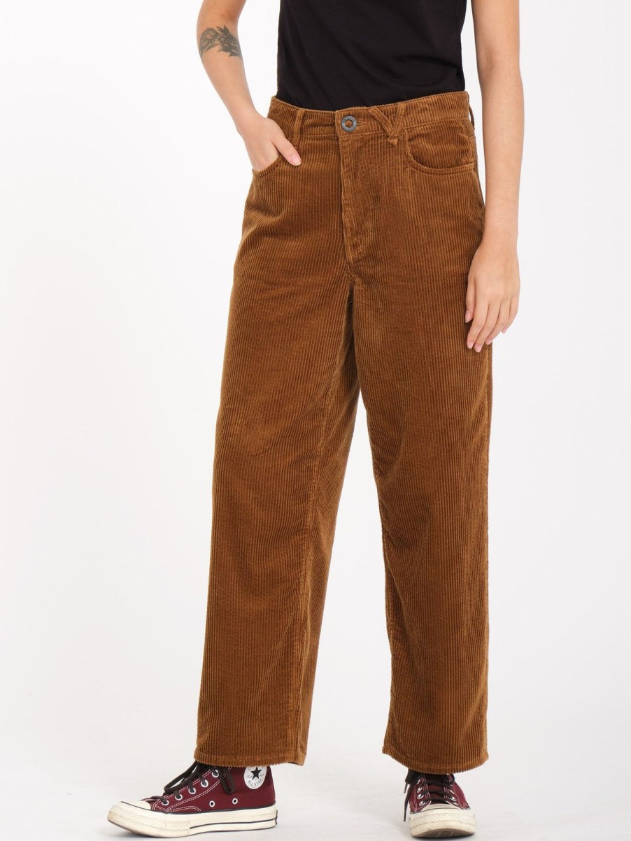 Femme Volcom Pantalons | Pantalon Cotele Weellow Toffee