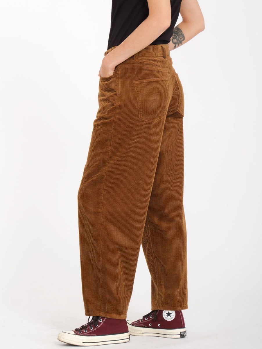 Femme Volcom Pantalons | Pantalon Cotele Weellow Toffee