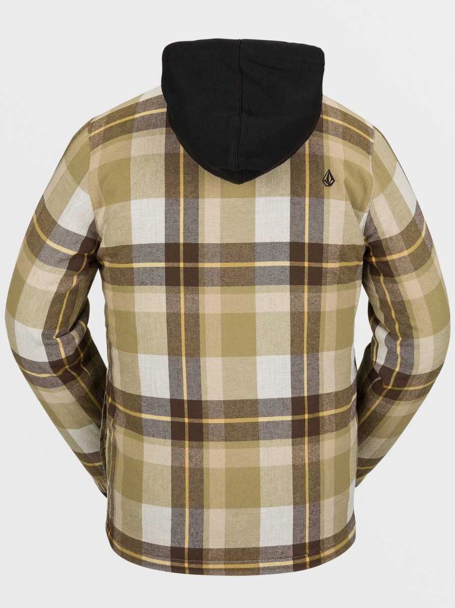 Homme Volcom Vestes De Snow | Veste Insulated Riding Flannel Khakiest