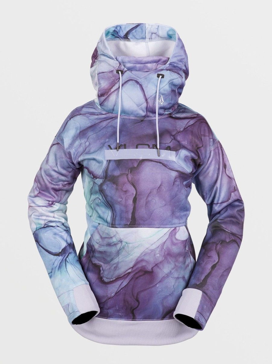 Femme Volcom Sweats | Sweat A Capuche Riding Hydro Glacier Ink