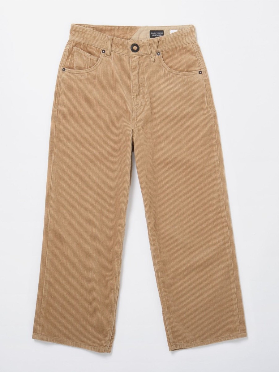 Garcons Volcom Pantalons & Chinos | Pantalon Cotele Billow (Enfant) Khaki