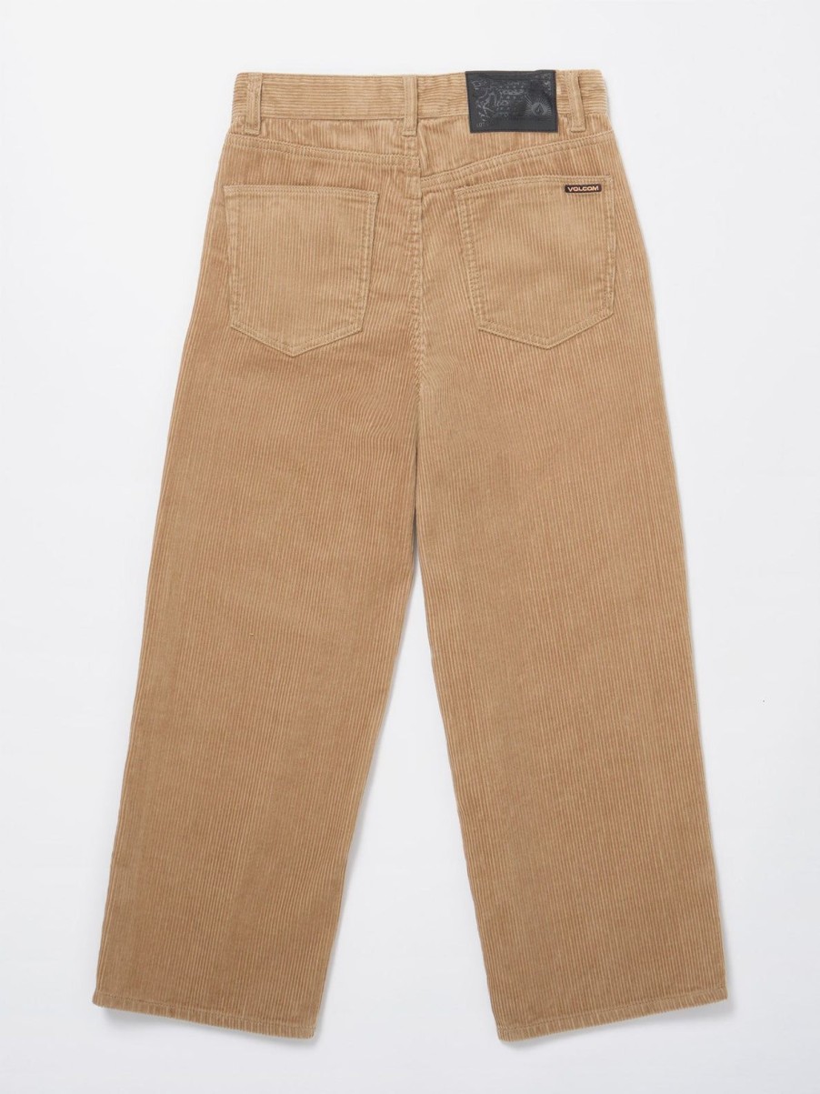 Garcons Volcom Pantalons & Chinos | Pantalon Cotele Billow (Enfant) Khaki