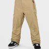 Homme Volcom Pantalons De Snow | Pantalon Gore-Tex L Dark Khaki