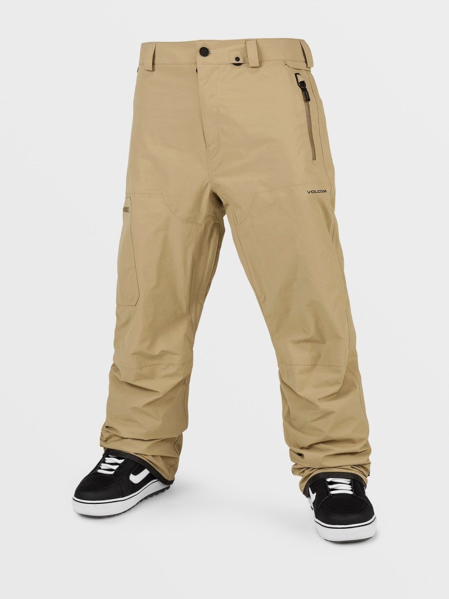 Homme Volcom Pantalons De Snow | Pantalon Gore-Tex L Dark Khaki