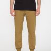 Homme Volcom Pantalons & Chinos | Pantalon De Jogging Slim Frickin Dark Khaki