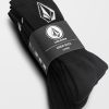 Homme Volcom Chaussettes | Chaussettes Full Stone (3 Paires) Black