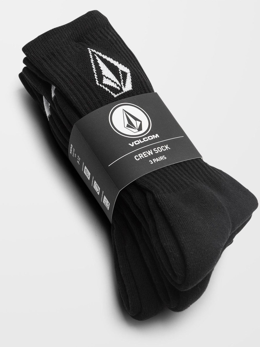 Homme Volcom Chaussettes | Chaussettes Full Stone (3 Paires) Black