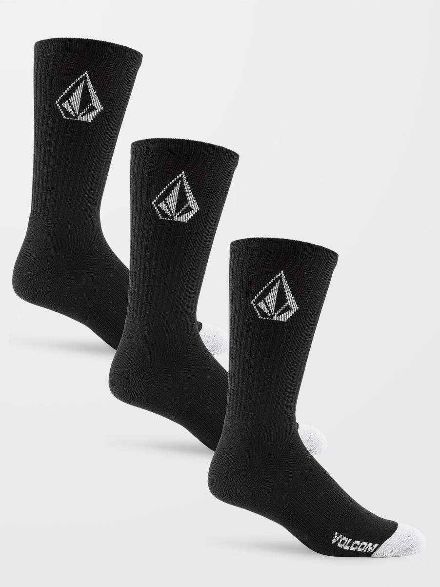 Homme Volcom Chaussettes | Chaussettes Full Stone (3 Paires) Black