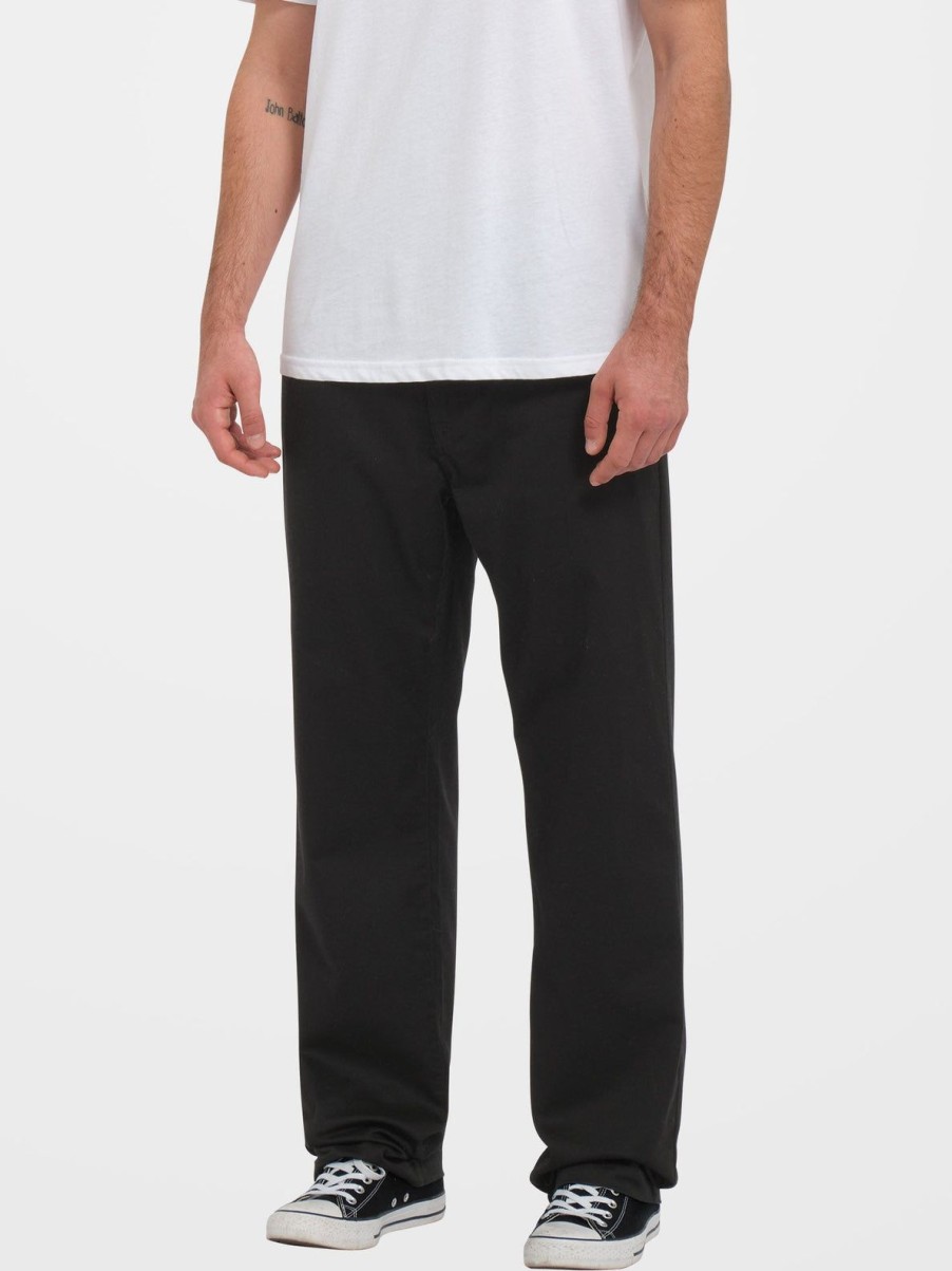 Homme Volcom Pantalons & Chinos | Pantalon Frickin Regular Stretch Black