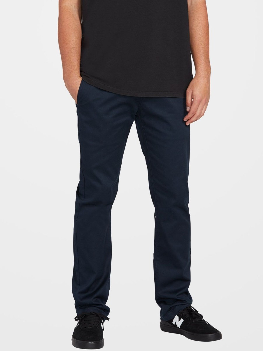 Homme Volcom Pantalons & Chinos | Pantalon Frickin Modern Stretch Dark Navy