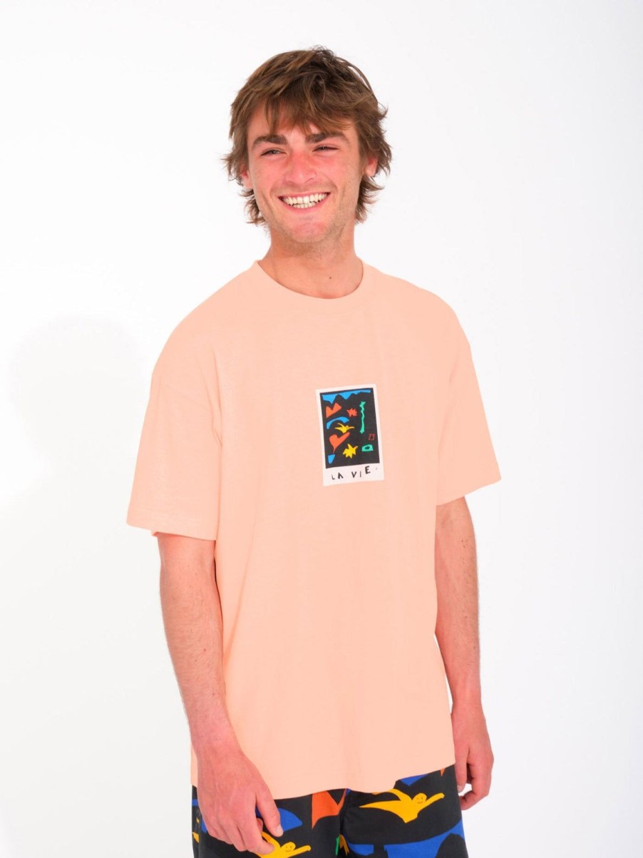 Homme Volcom T-Shirts & Polos | T-Shirt Arthur Longo 3-Saumon Salmon