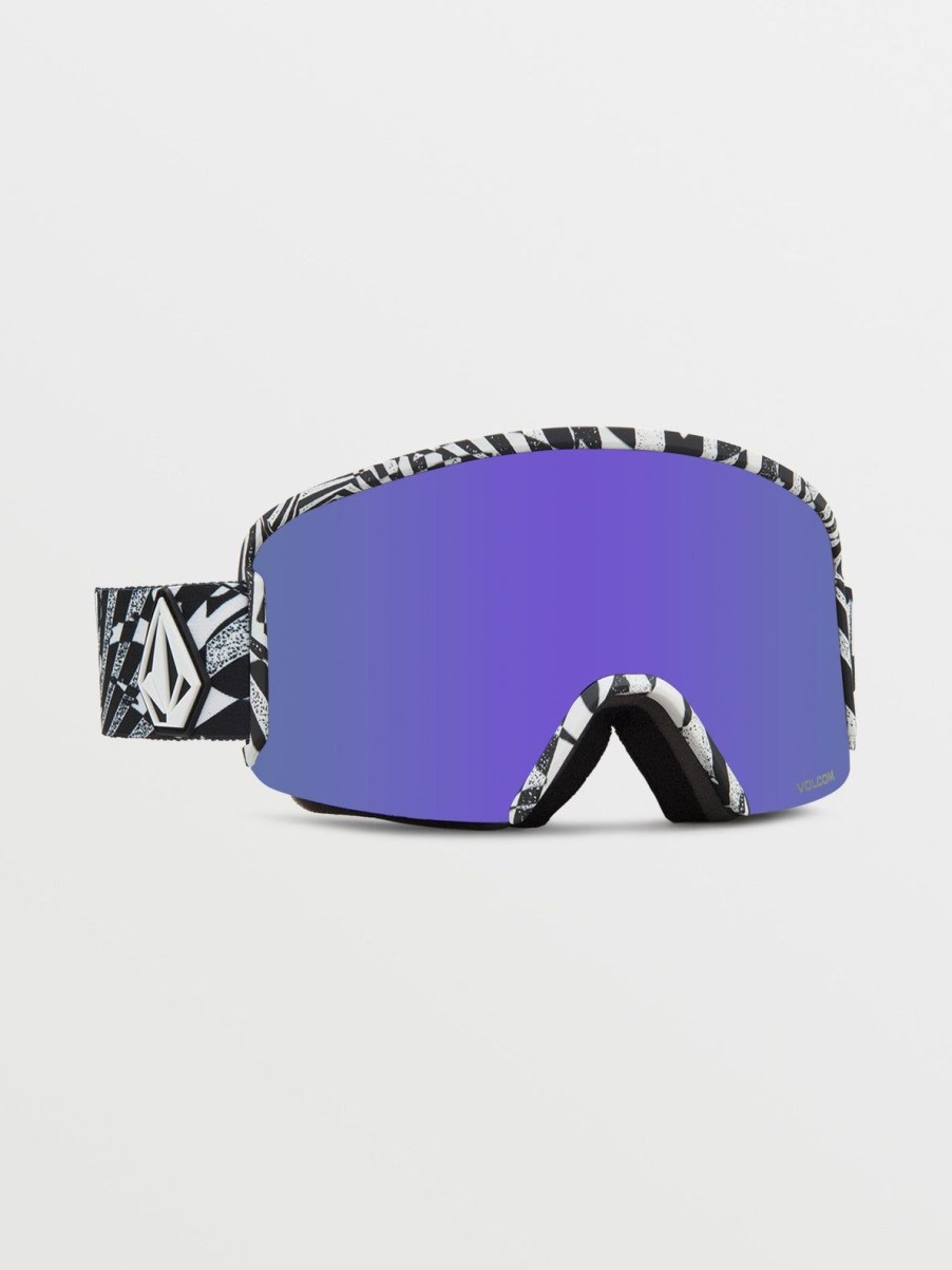 Homme Volcom Masques De Snow | Masque De Snow Garden Op Art (+ Ecran Bonus Yellow Chrome) Purple Chrome