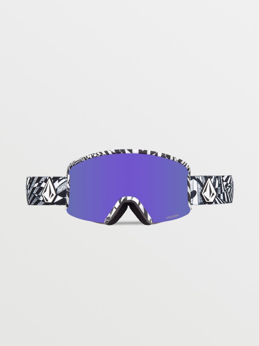 Homme Volcom Masques De Snow | Masque De Snow Garden Op Art (+ Ecran Bonus Yellow Chrome) Purple Chrome