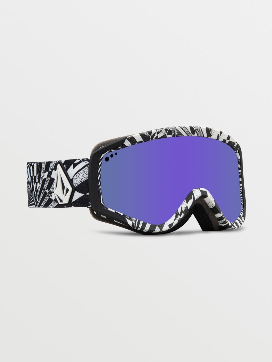 Homme Volcom Masques De Snow | Masque De Snow Attunga Youth Op Art (+ Ecran Bonus Yellow Chrome) (Enfant) Purple Chrome