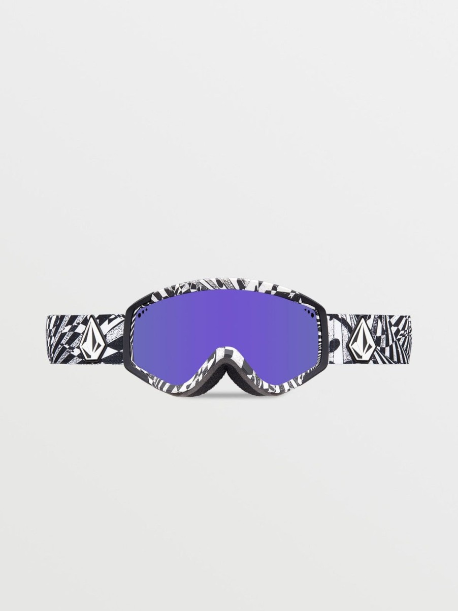 Homme Volcom Masques De Snow | Masque De Snow Attunga Youth Op Art (+ Ecran Bonus Yellow Chrome) (Enfant) Purple Chrome