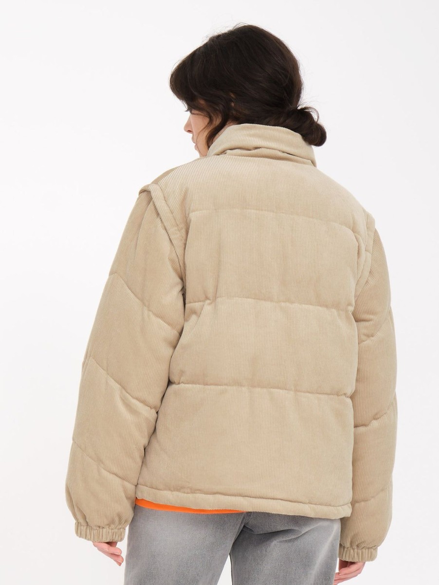 Femme Volcom Vestes | Doudoune Cord'N Puff Khaki