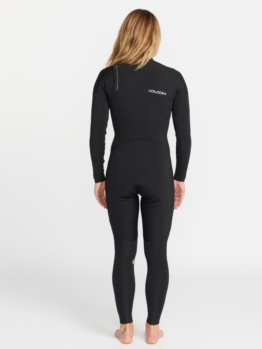 Femme Volcom Combinaisons Et Tops De Surf | Combinaison De Surf 3/2 Mm Zippee Poitrine Black