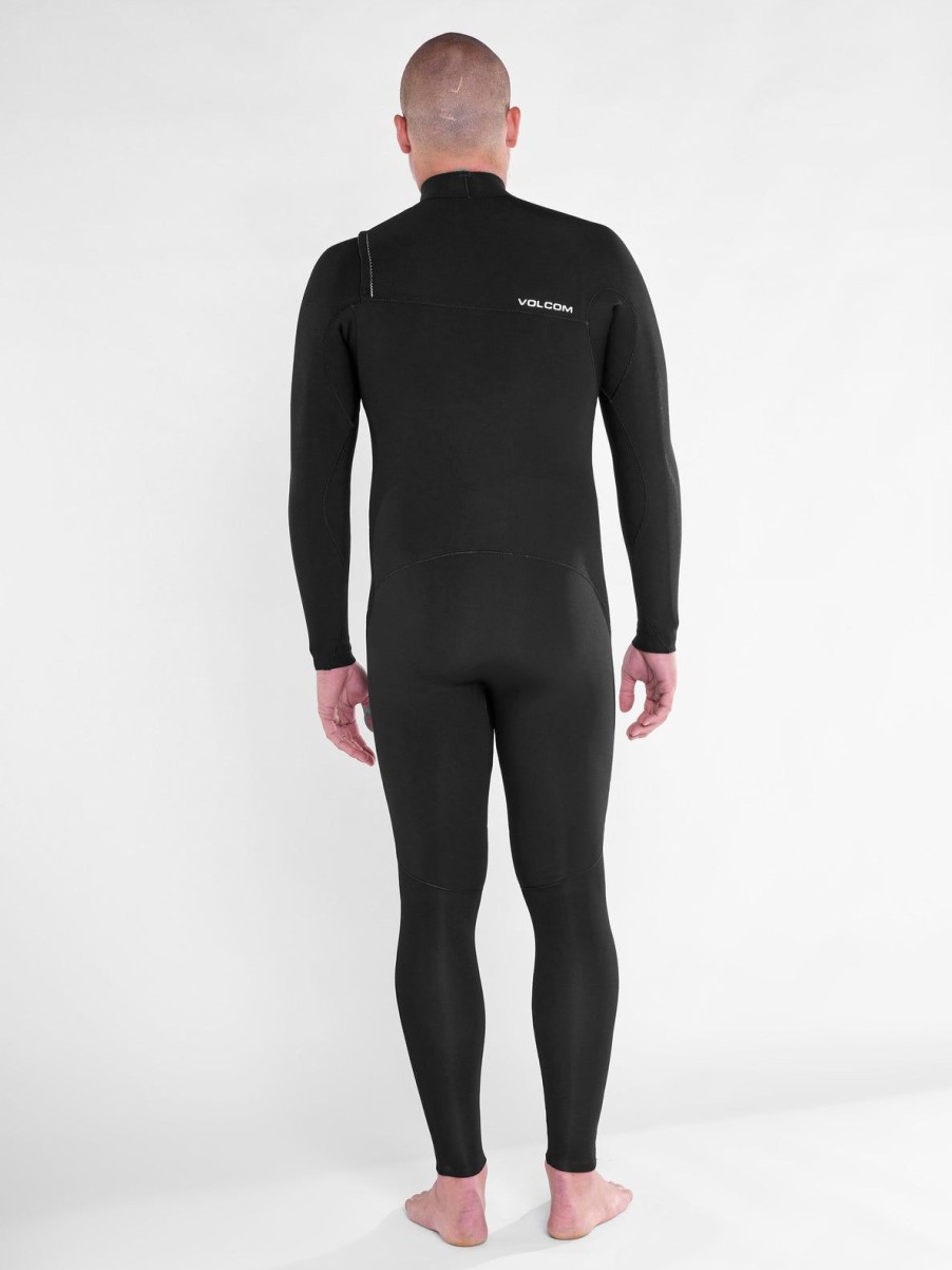 Homme Volcom Combinaisons & Tops De Surf | Combinaison De Surf Integrale Modulator 3/2 Mm Zippee Poitrine Black