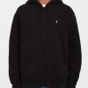 Homme Volcom Sweats | Sweat A Capuche Zippe Single Stone Black