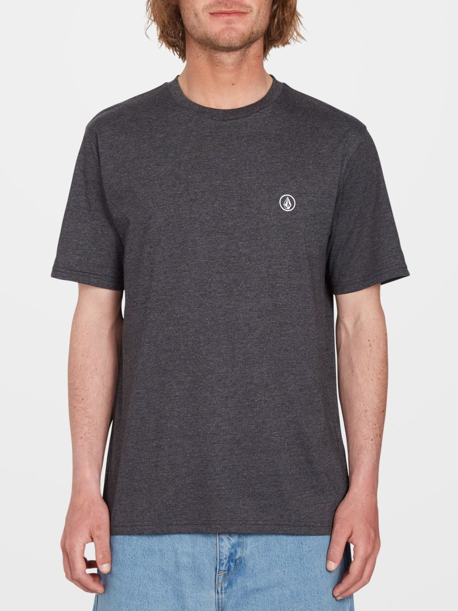 Homme Volcom T-Shirts & Polos | T-Shirt Circle Blanks-Black Heather Heather Black