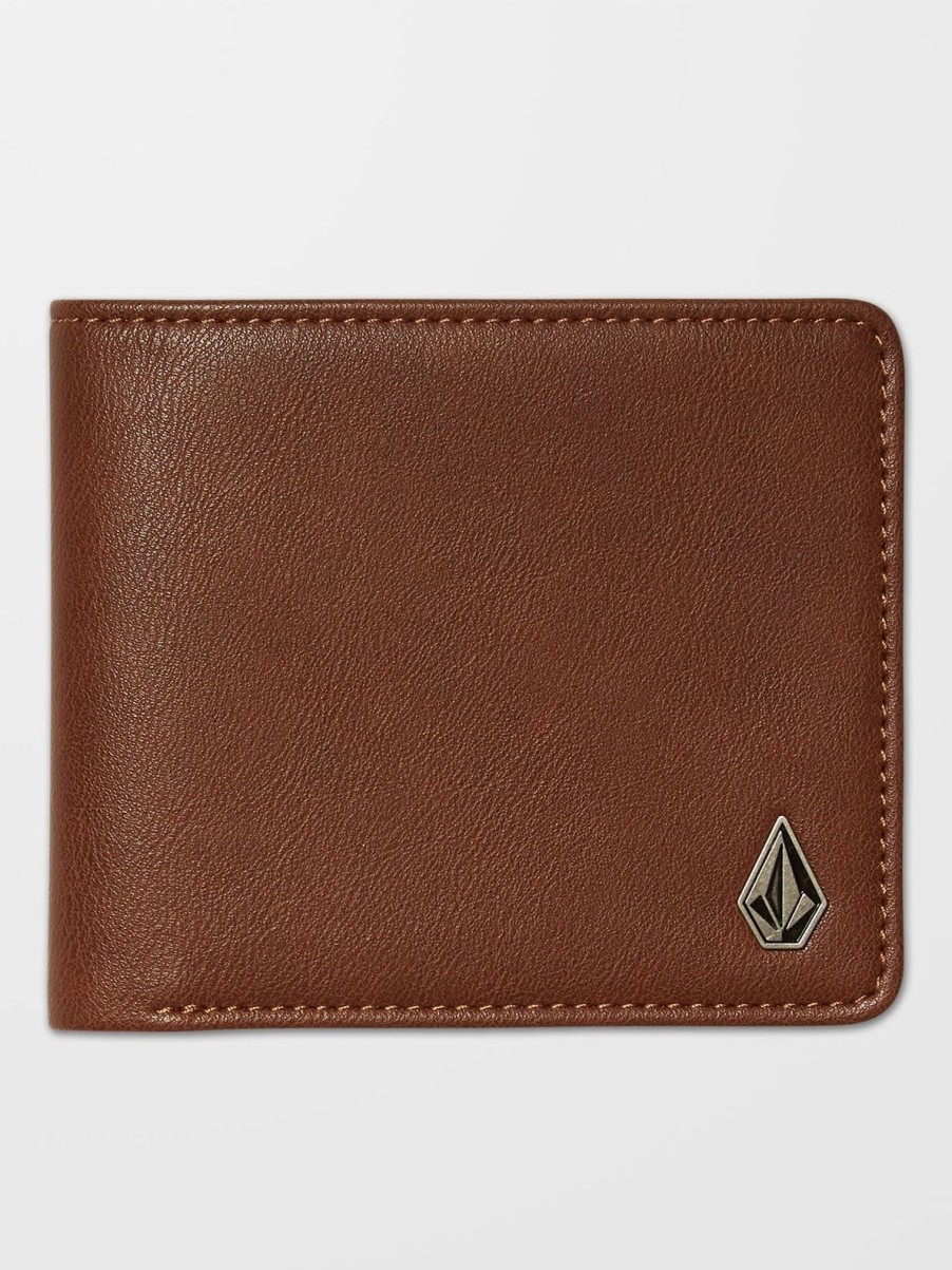 Homme Volcom Ceintures & Portefeuilles | Portefeuille Slim Stone S Brown