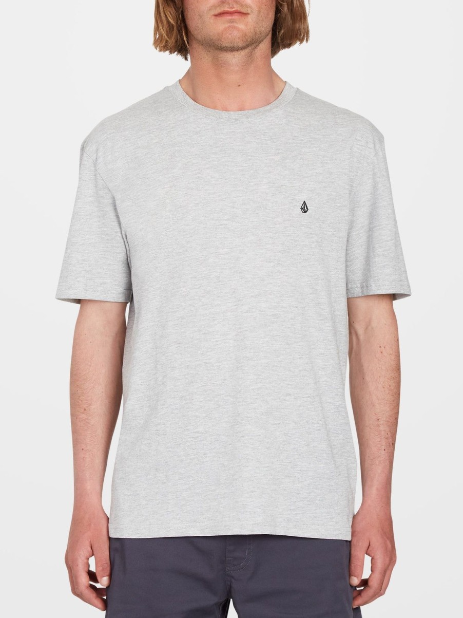 Homme Volcom T-Shirts & Polos | T-Shirt Stone Blanks Heather Grey