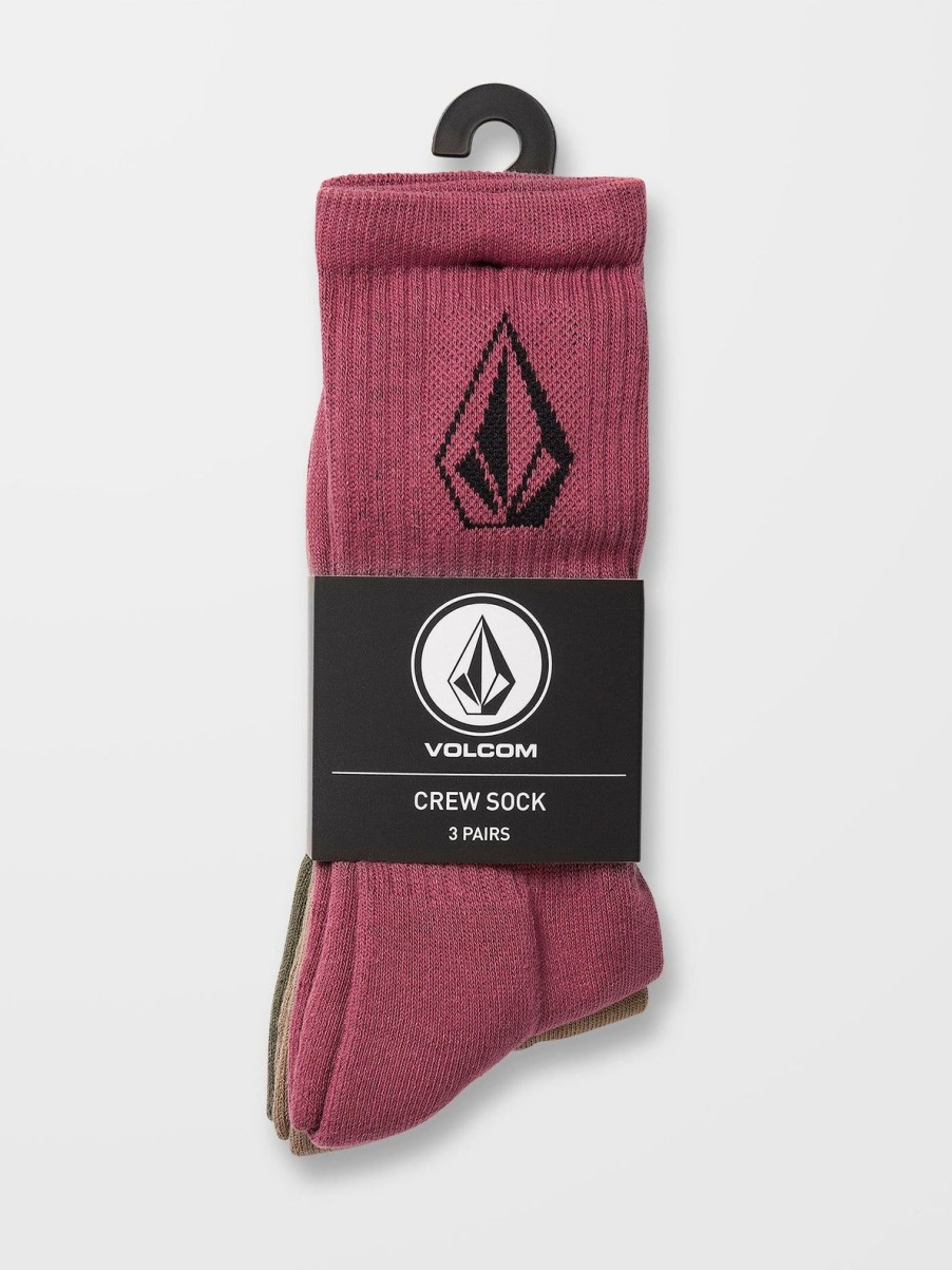 Homme Volcom Chaussettes | Chaussettes Full Stone (3 Paires) Agave