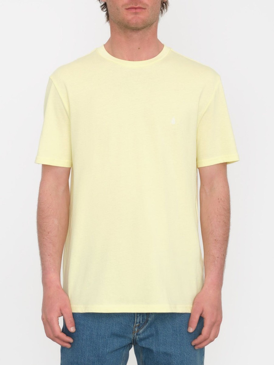 Homme Volcom T-Shirts & Polos | T-Shirt Stone Blanks Aura Yellow