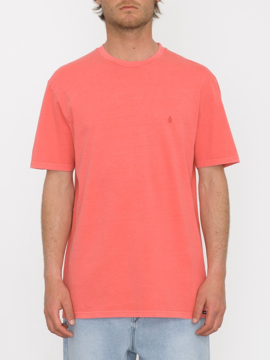 Homme Volcom T-Shirts & Polos | T-Shirt Solid Stone Washed Ruby