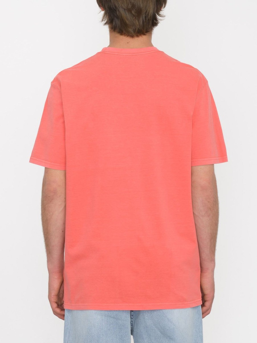 Homme Volcom T-Shirts & Polos | T-Shirt Solid Stone Washed Ruby