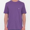 Homme Volcom T-Shirts & Polos | T-Shirt Stone Blanks Deep Purple