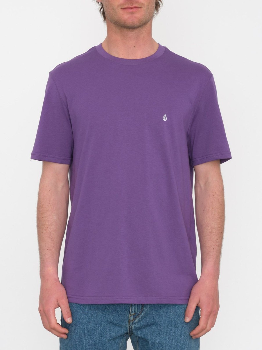 Homme Volcom T-Shirts & Polos | T-Shirt Stone Blanks Deep Purple