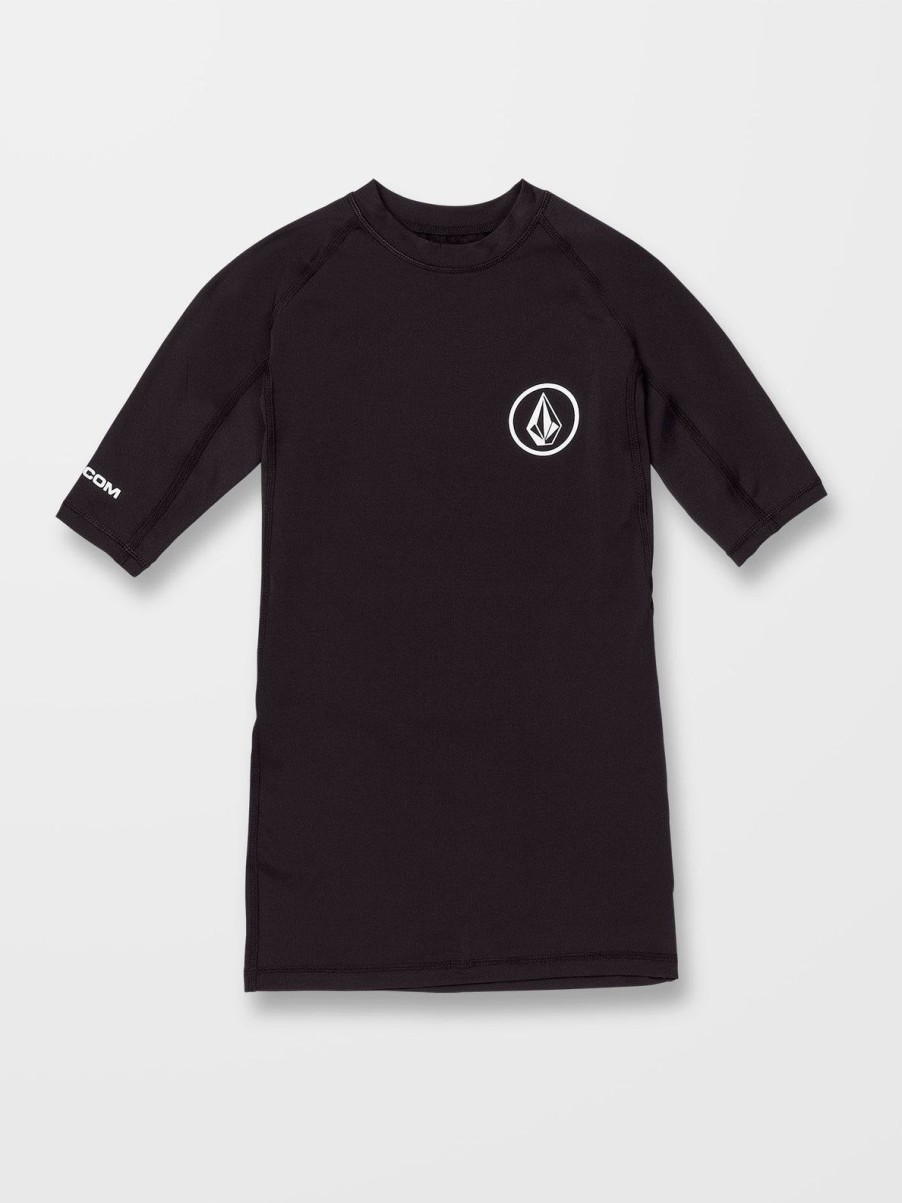 Homme Volcom Combinaisons & Tops De Surf | Rashguard Lido Solid Black