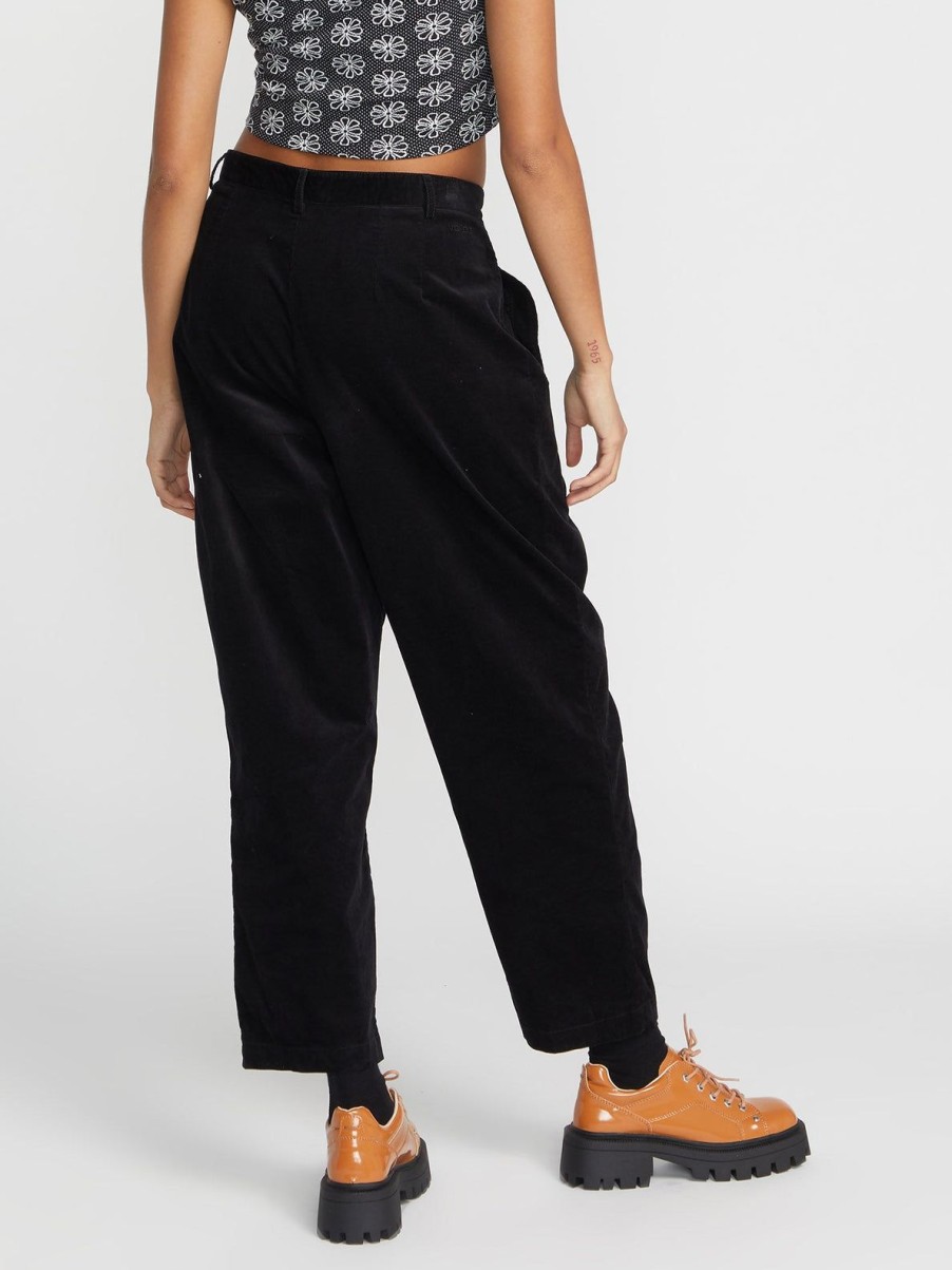 Femme Volcom Pantalons | Pantalon Cotele Histone Black