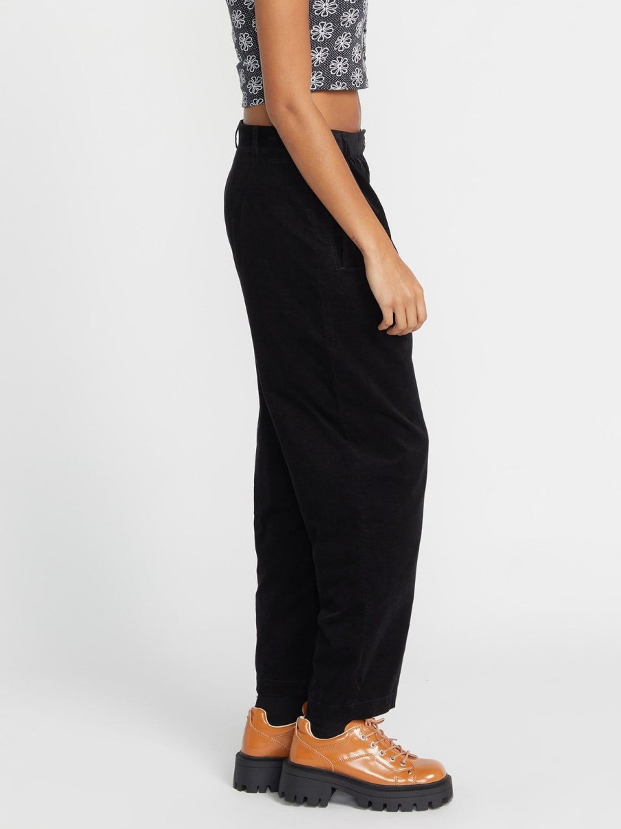 Femme Volcom Pantalons | Pantalon Cotele Histone Black