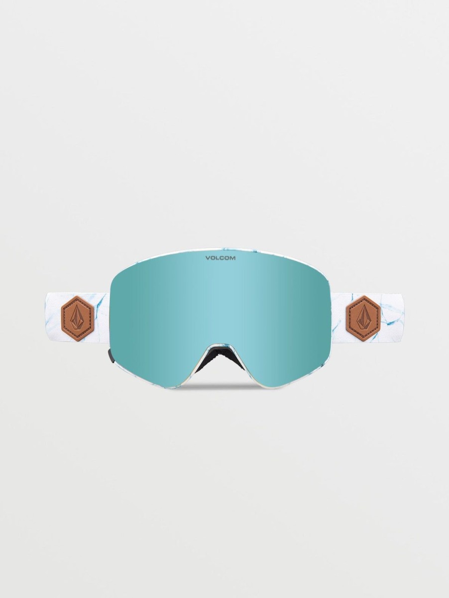 Homme Volcom Masques De Snow | Masque De Snow Odyssey White Ice (+ Ecran Bonus Grey Chrome) Ice Chrome