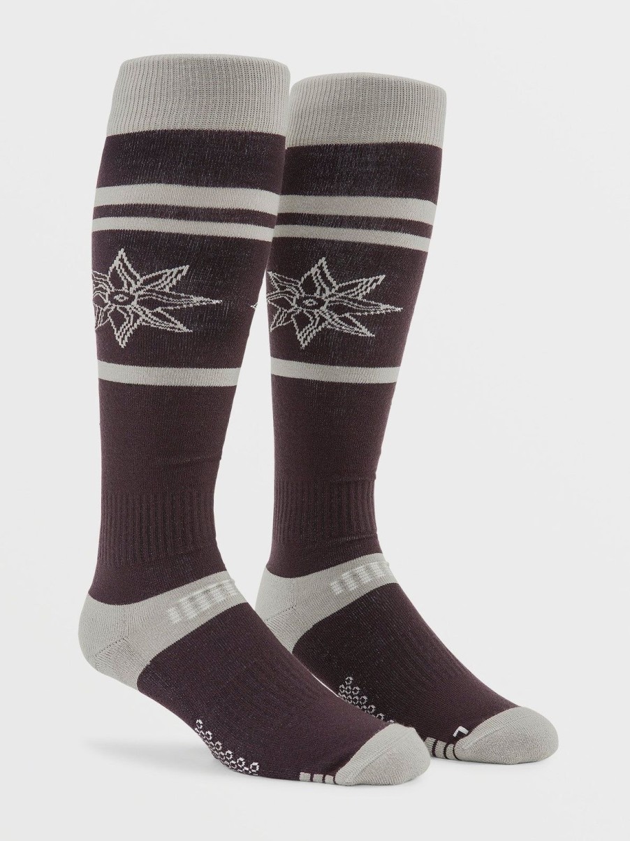 Homme Volcom Chaussettes | Chaussettes Cave Maroon