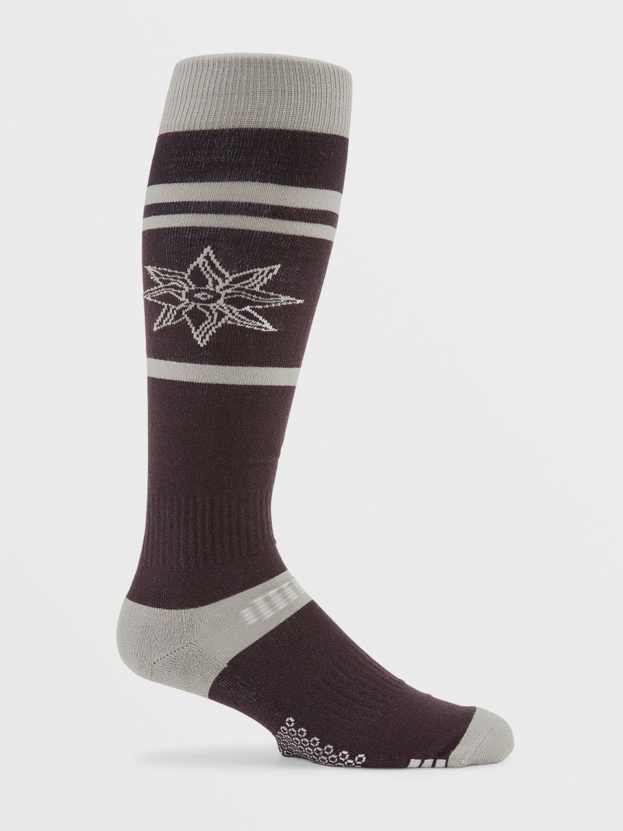 Homme Volcom Chaussettes | Chaussettes Cave Maroon