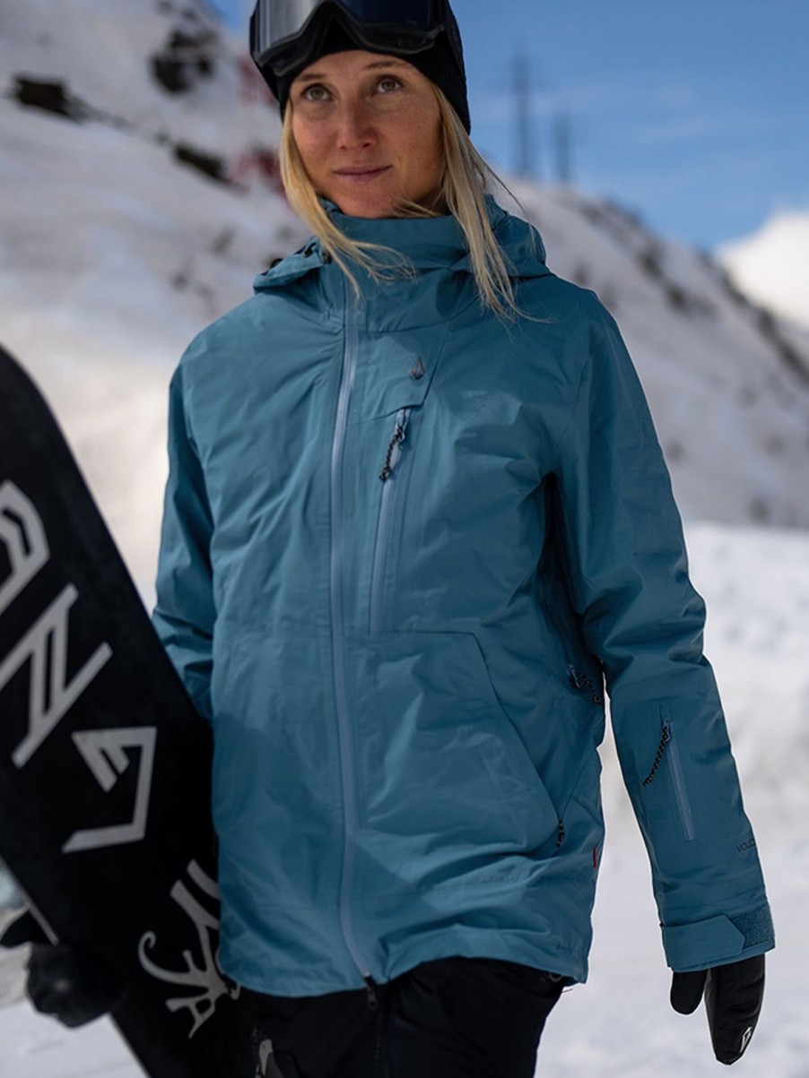 Femme Volcom Gpt Collection | Veste De Snow Nya Tds Infrared Gore-Tex Petrol Blue