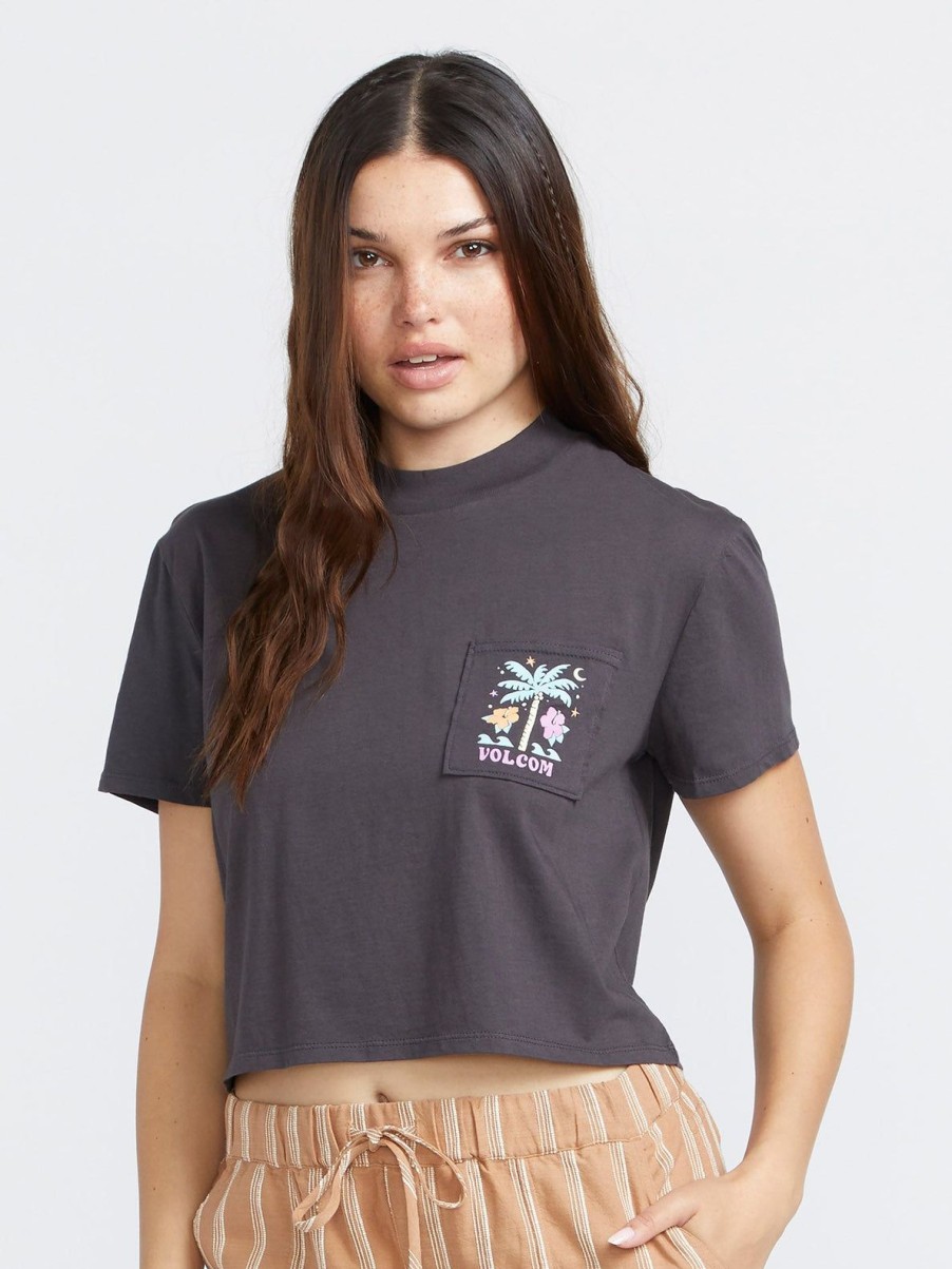 Femme Volcom T-Shirts & Debardeurs | T-Shirt Pocket Dial Vintage Black