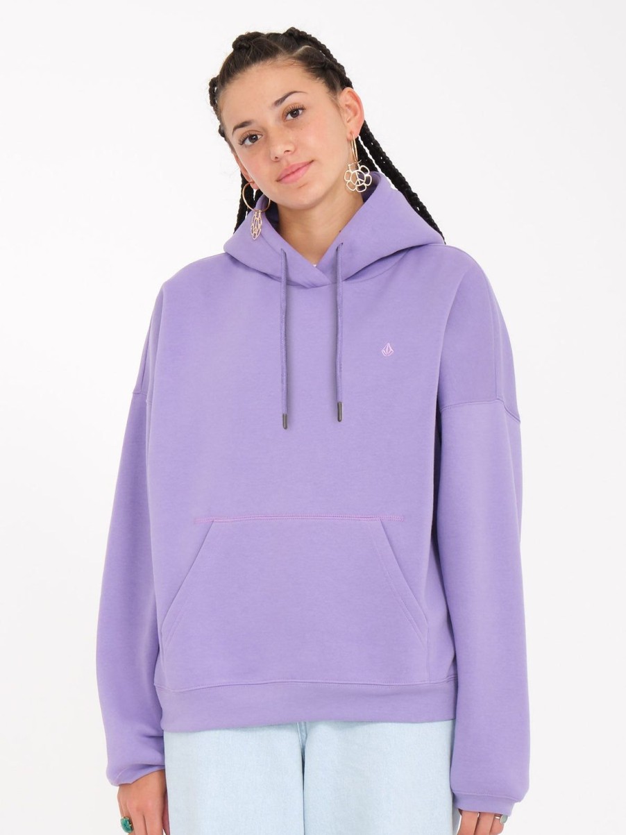 Femme Volcom Sweats | Sweat A Capuche Stone Heart Ii Paisley Purple