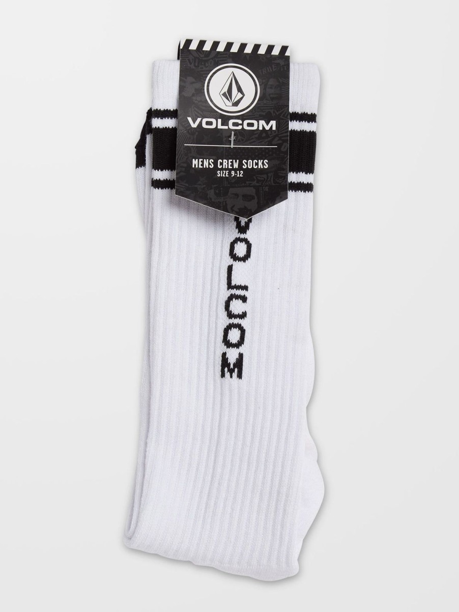 Homme Volcom Chaussettes | Chaussettes High Stripe White